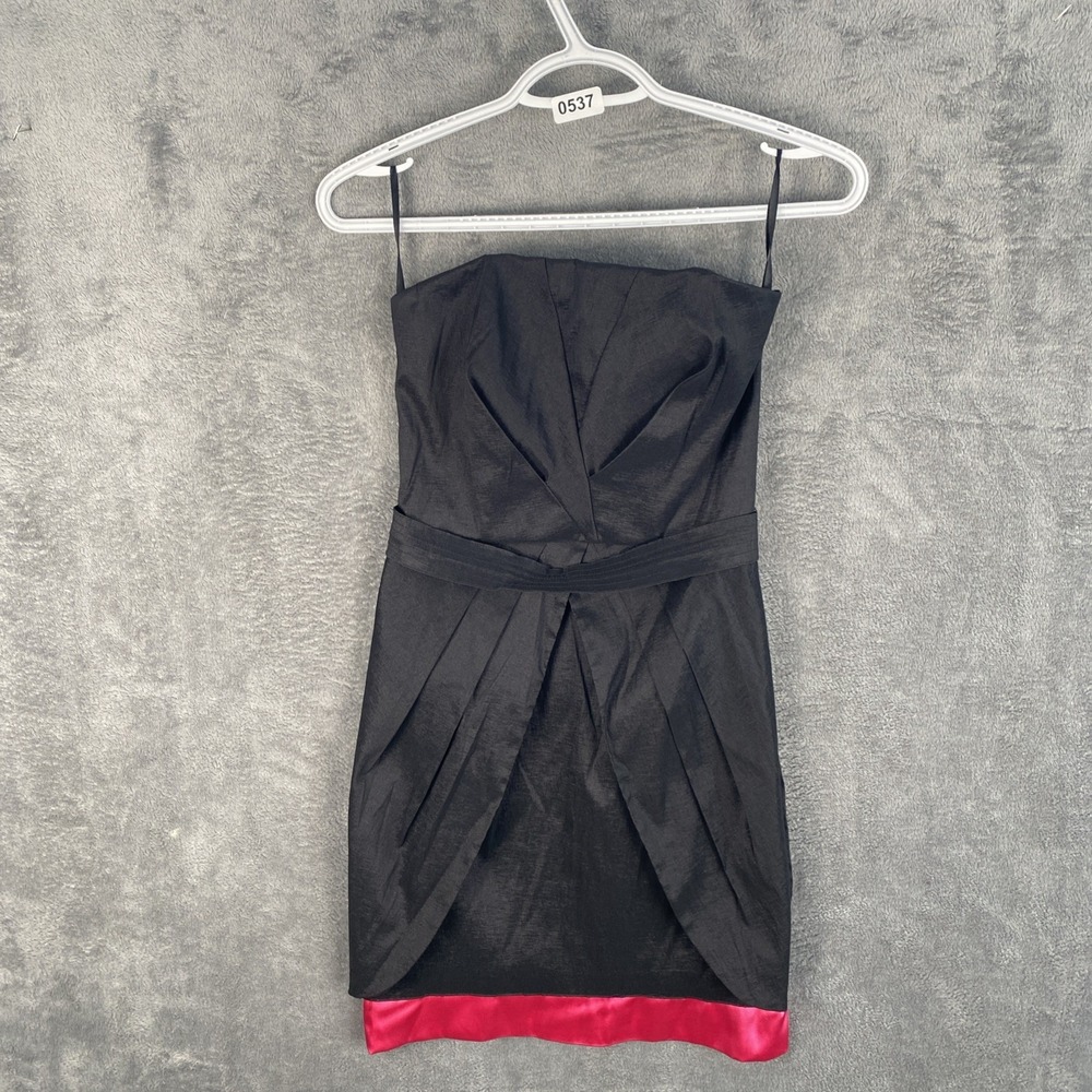 Jessica McClintock size 2 BLACK PINK mini Stretch dress Y2K